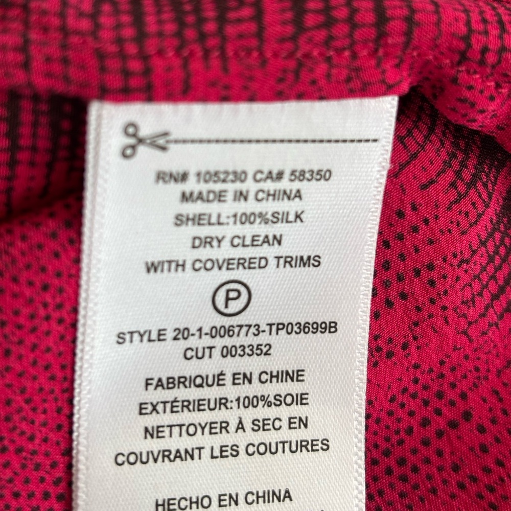 Equipment Red and Black Button-Down Silk Blouse - Picture 10 of 10